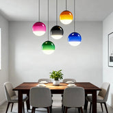 Lámpara Colgante Esférica de Vidrio con Gradiente Estilo Nórdico