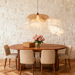 Lámpara Colgante Japonesa de Pétalos Tejidos