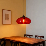 Lámpara colgante de vidrio de colores vintage regulable en altura para comedor