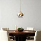 Lámpara colgante de vidrio degradado tipo globo LED para comedor
