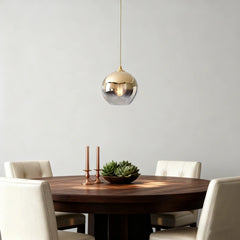 Lámpara colgante de vidrio degradado tipo globo LED para comedor
