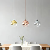 Lámpara colgante de vidrio degradado tipo globo LED para comedor