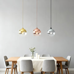 Lámpara colgante de vidrio degradado tipo globo LED para comedor