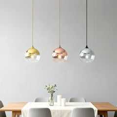 Lámpara colgante de vidrio degradado tipo globo LED para comedor