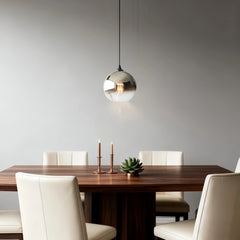 Lámpara colgante de vidrio degradado tipo globo LED para comedor