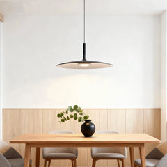Lámpara colgante LED en forma de plato regulable en altura de estilo nórdico para comedor