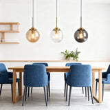 Lámpara colgante esfera de vidrio moderna LED altura regulable para comedor