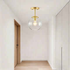 Lámpara de Techo LED Nórdica de Bola de Vidrio con Protección Ocular para Pasillo