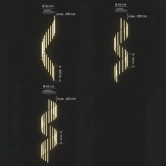 Lampara colgante para escaleras larga LED regulable diseño moderno