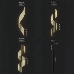 Lampara colgante para escaleras larga LED regulable diseño moderno