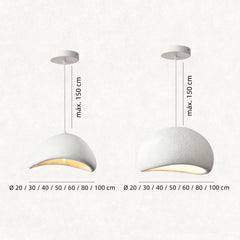 Lámpara colgante Japandi LED de resina blanca para comedor