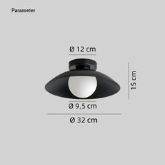 Lámpara de Techo LED Moderna de Metal Tipo Cuenco para Pasillo