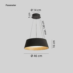 Lámpara Colgante Moderna Redonda de Diseño a Rayas LED para Comedor, Ø 46 cm