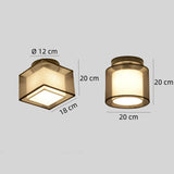 Lámpara de Techo LED Estilo Chino de Tela para Pasillos