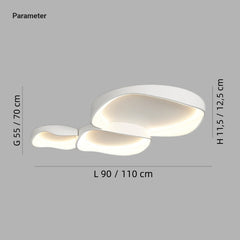 Lampara de techo diseño moderno LED regulable blanco para salón