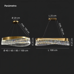 Lámpara araña de cristal dorado diseño lágrima moderno para salón