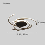 Lámpara de techo espiral de diseño moderno LED de metal para dormitorio
