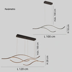 Lámpara colgante moderna de diseño LED regulable en metal para comedor