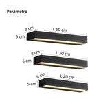 Aplique rectangular exterior minimalista LED IP65 de metal negro para porche