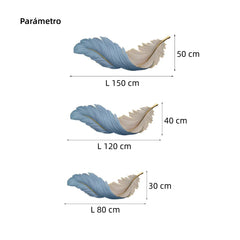 Aplique de Pared LED Moderno en Forma de Pluma Horizontal – Lámpara Decorativa para Dormitorio y Salón