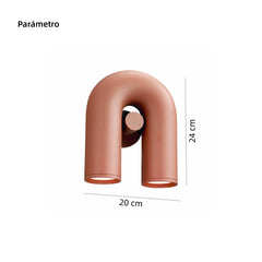 Aplique de Pared Terracota Moderno con Lector Forma de U Salón