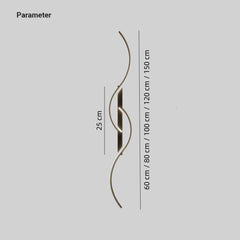 Aplique de Pared LED Moderno Diseño S de Metal Negro para Salón