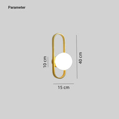 Aplique de Pared Bola Moderno de Vidrio con LED para Mesita Noche