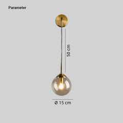 Aplique de Pared Bola de Vidrio Industrial Dorado para Salón