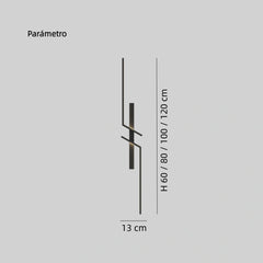 Aplique de Diseño Minimalista LED en Metal Negro para Salón