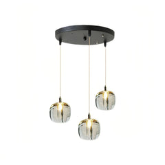 Lámpara colgante moderna de cristal con LED en forma de manzana para comedor