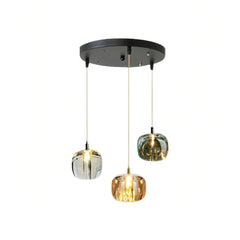 Lámpara colgante moderna de cristal con LED en forma de manzana para comedor
