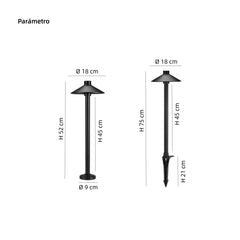 Lámpara de estaca solar LED IP65 para jardín con diseño de hongo