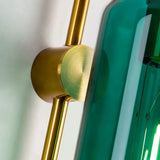 Aplique de pared de vidrio moderno LED verde para salón