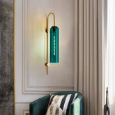 Aplique de pared de vidrio moderno LED verde para salón
