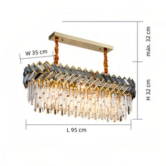 Lámpara colgante de cristal moderna redonda con LED para comedor