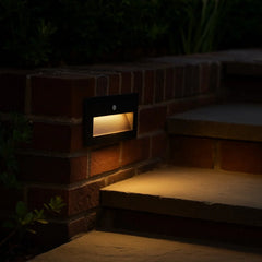 Aplique empotrable exterior moderno de metal con LED sensor de movimiento IP65 para escaleras