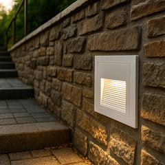 Aplique empotrable exterior moderno de metal con LED sensor de movimiento IP65 para escaleras