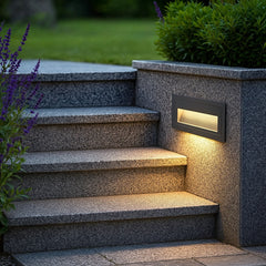 Aplique empotrable exterior moderno de metal con LED sensor de movimiento IP65 para escaleras