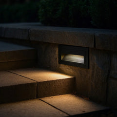Aplique empotrable exterior moderno de metal con LED sensor de movimiento IP65 para escaleras