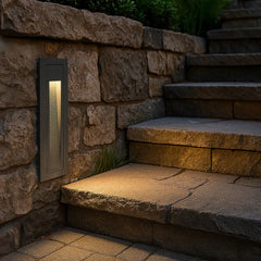 Aplique empotrable exterior moderno de metal con LED sensor de movimiento IP65 para escaleras