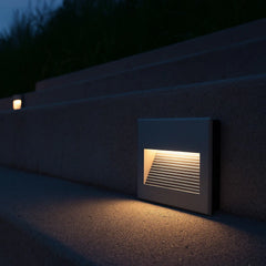 Aplique empotrable exterior moderno de metal con LED sensor de movimiento IP65 para escaleras