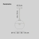 Lámpara colgante de vidrio degradado tipo globo LED para comedor