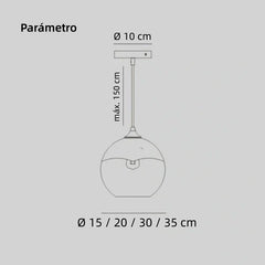 Lámpara colgante de vidrio degradado tipo globo LED para comedor