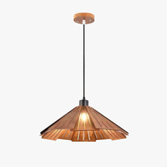 Lámpara colgante de madera Wabi-Sabi LED regulable en altura para comedor