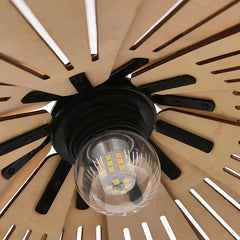 Lámpara colgante de madera Wabi-Sabi LED regulable en altura para comedor