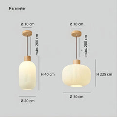 Lámpara colgante nórdica blanca LED de vidrio estilo farol para comedor