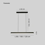 Lámpara lineal colgante minimalista LED regulable en altura para isla de cocina