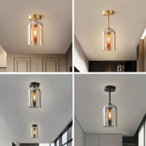 Lámpara de techo para pasillo moderna de diseño en vidrio LED
