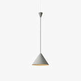 Lámpara colgante nórdica LED de hierro cónica gris para comedor