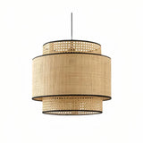 Lámpara colgante de bambú estilo Wabi-Sabi LED para comedor